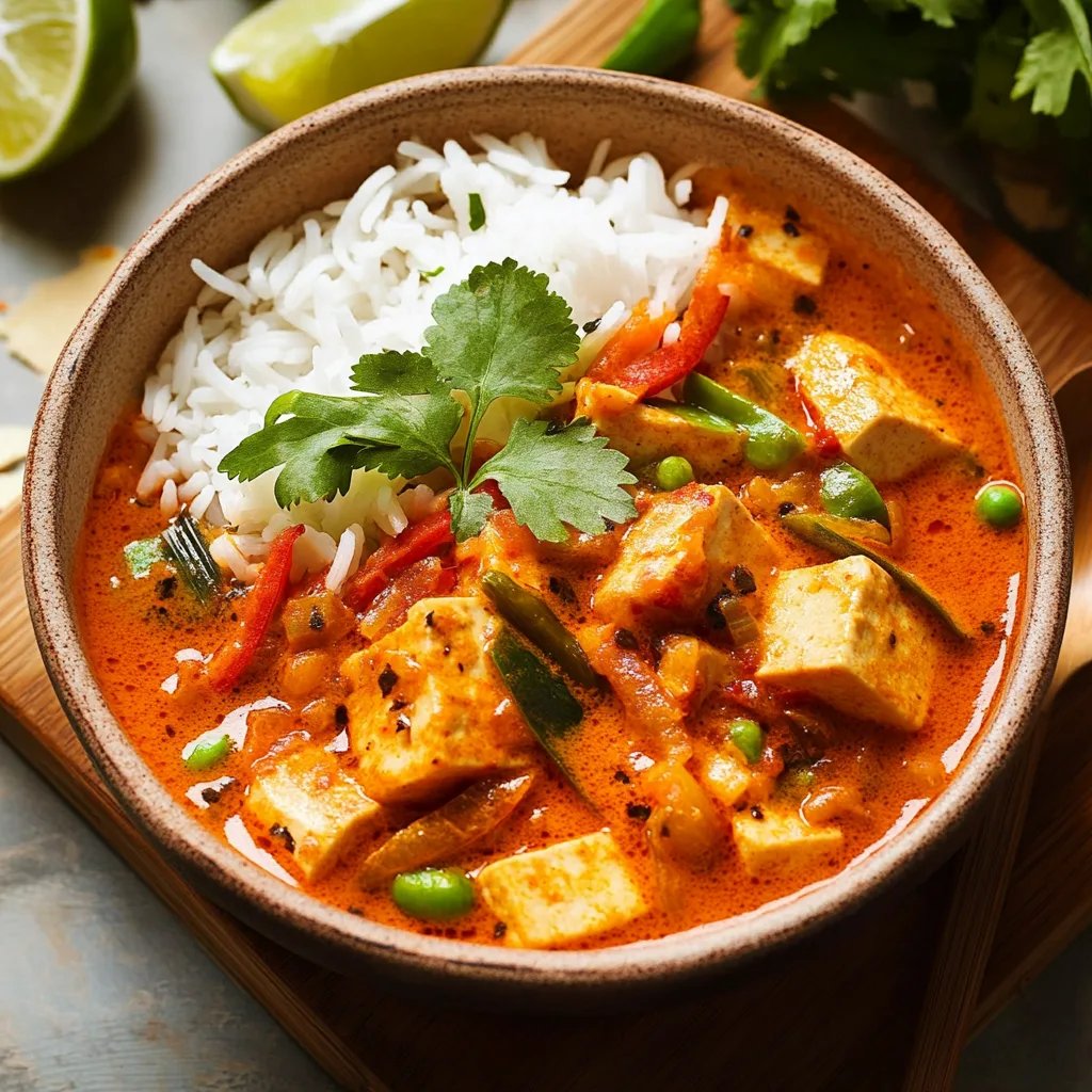 Einfaches rotes Thai-Curry mit Tofu