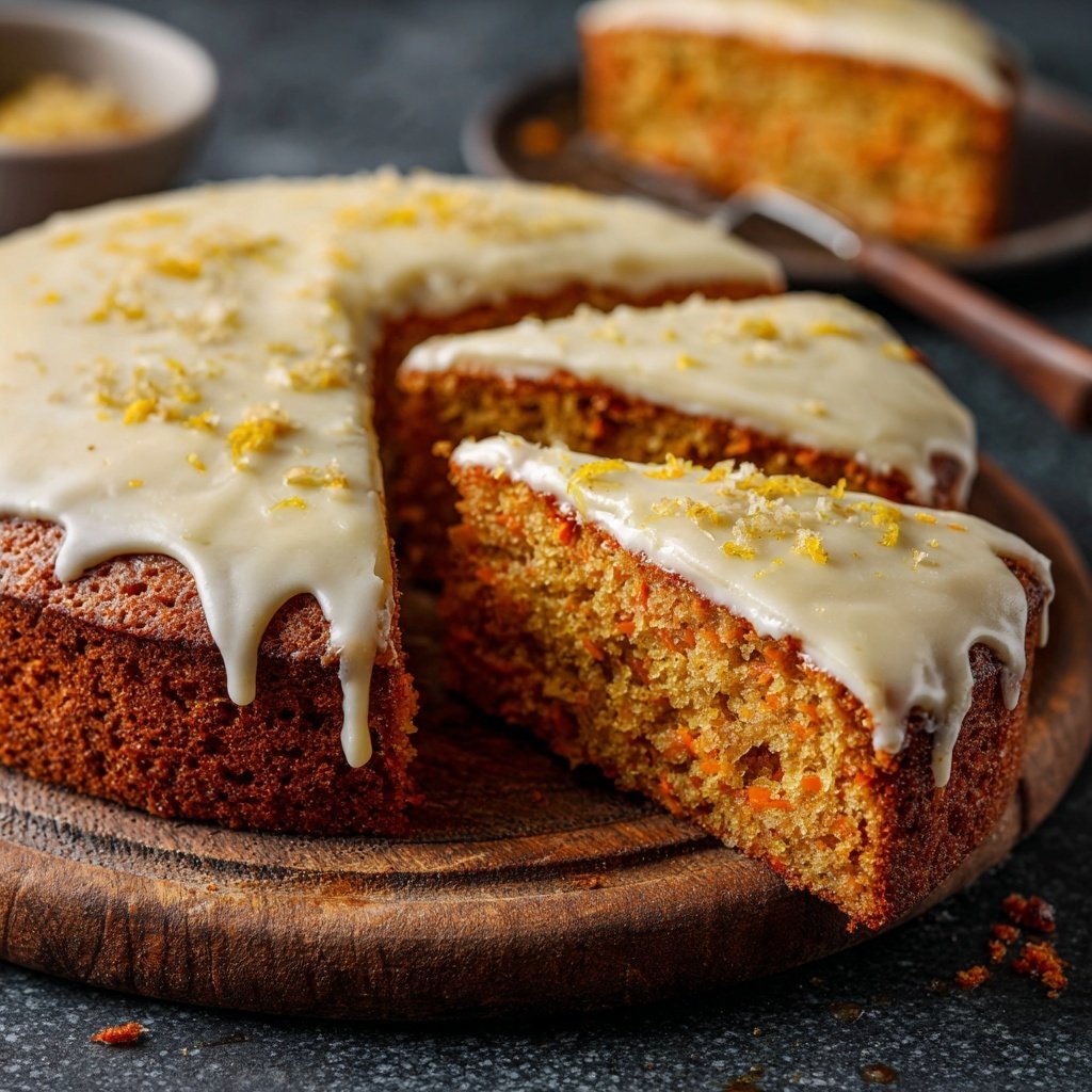 Karottenkuchen Mit Zitronen Glasur