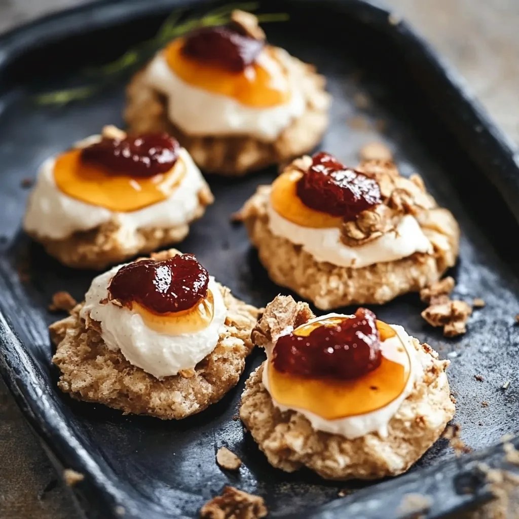 Haferflocken-Makronen mit Hagebutten-Konfitüre