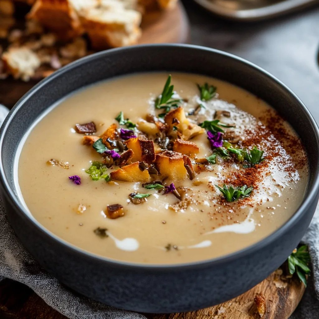 Cremige Maronensuppe mit Zimt-Croûton