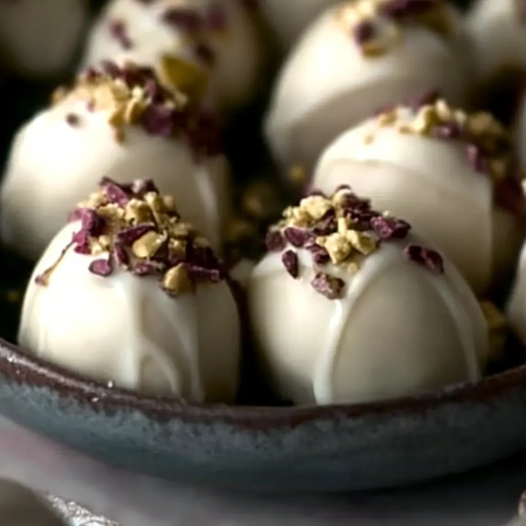 Göttliche weiße Schokolade- und Pistazientrüffel