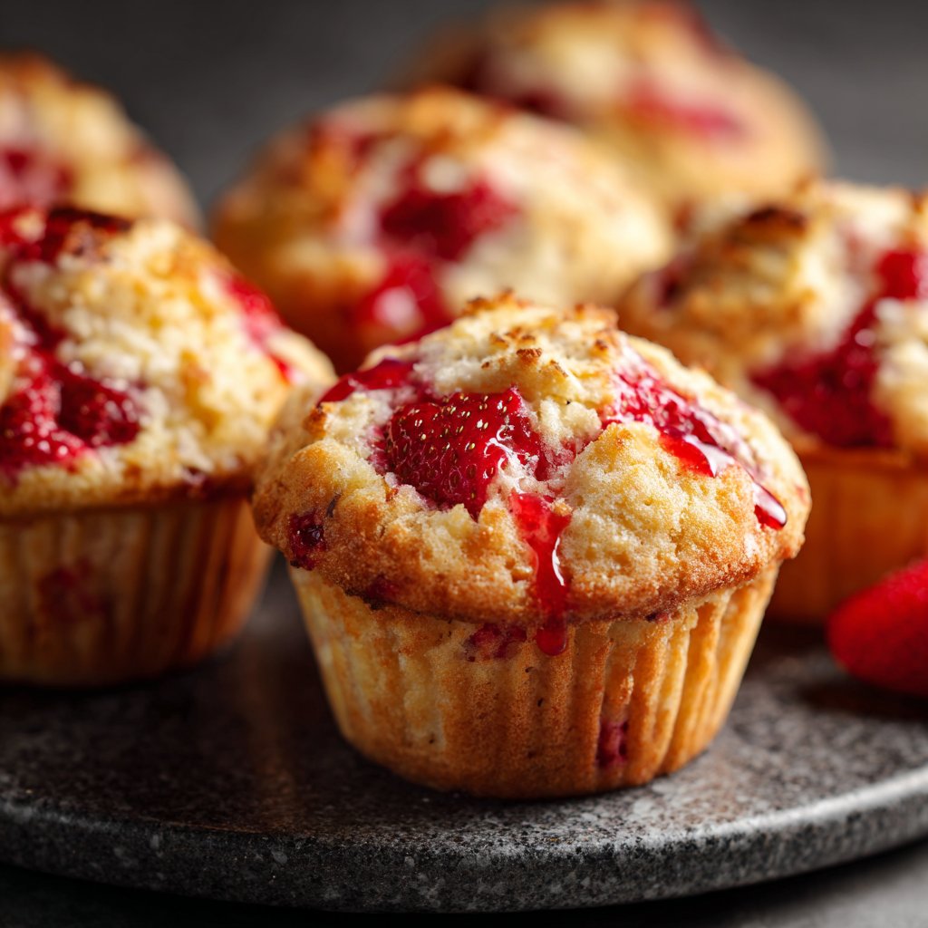 Muffins mit Erdbeerstückchen