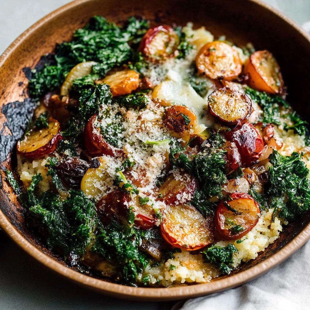 Schnelle Grünkohlpfanne mit getrockneten Tomaten