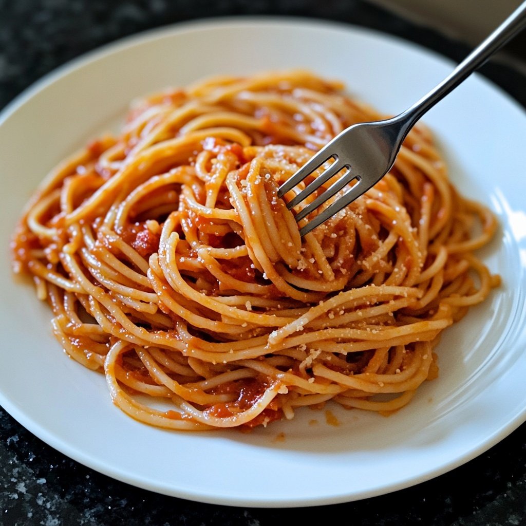 Spaghetti mit Tomaten-Basilikum-Sauce