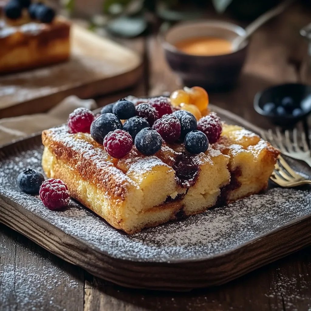 Baked French Toast mit Beeren und Frischkäse