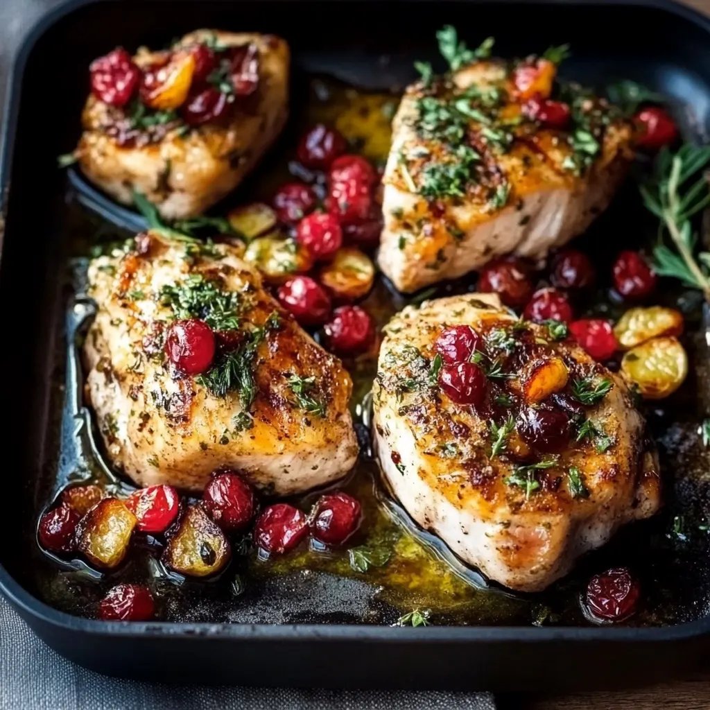 Gebratenes Preiselbeer-Hähnchen mit Rosmarin