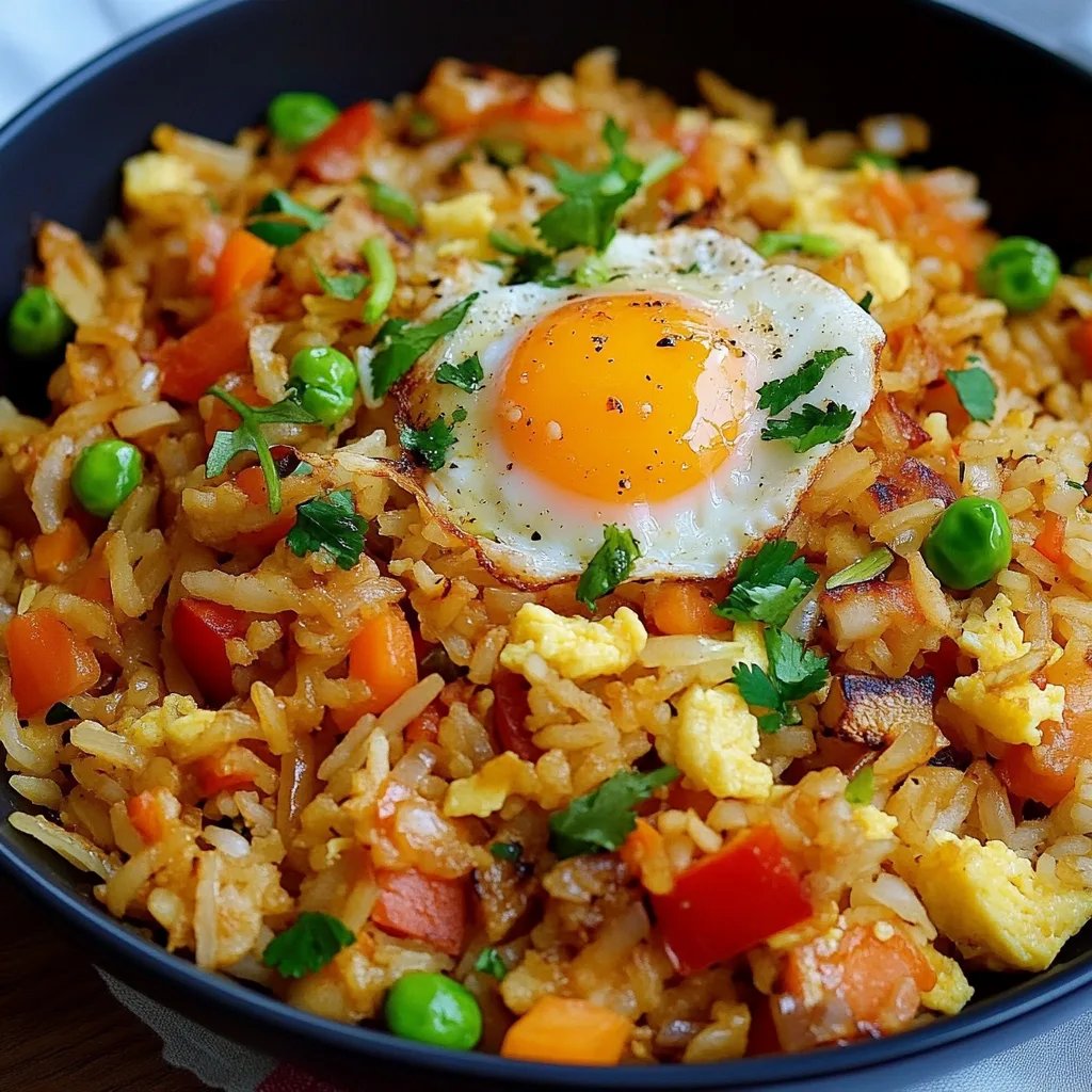 Gebratener Reis mit Ei und Gemüse
